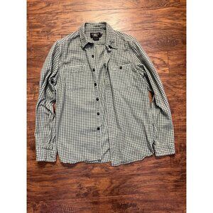 RRL Double RL Ralph Lauren Medium Green Black Plaid Cotton Button Shirt